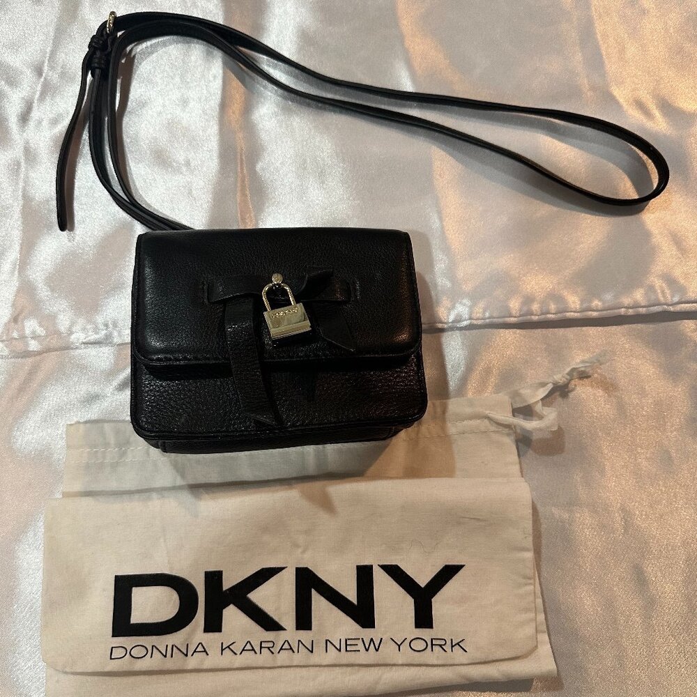 DKNY Black Pebbled Leather Small Cross-Body